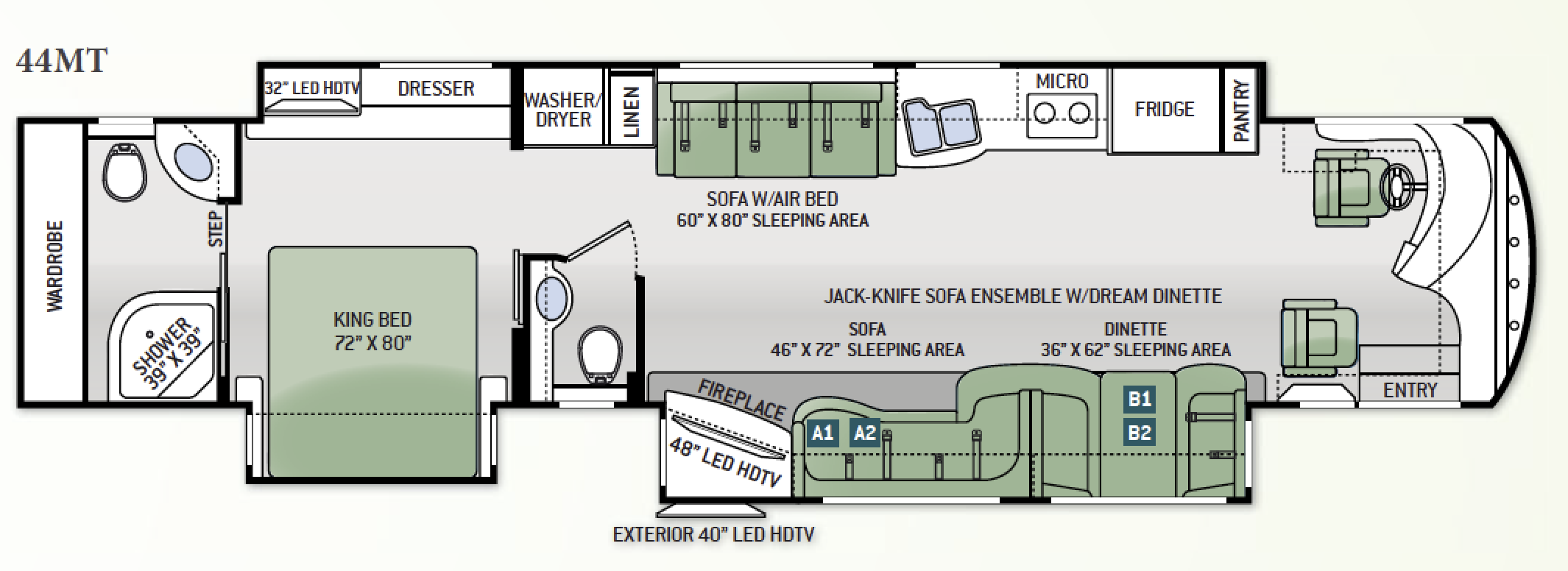 2015 Thor Tuscany 44mt Triple Slide Bath And A Half 10 6